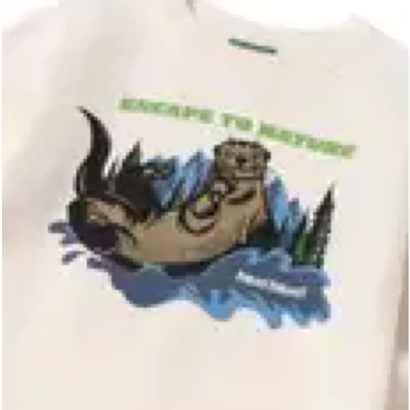 Escape to Nature otter Cream Sweatershirt YL - Picture 4 of 4